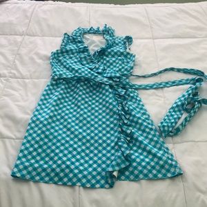Kate Spade Blue and White Ruched Sundress